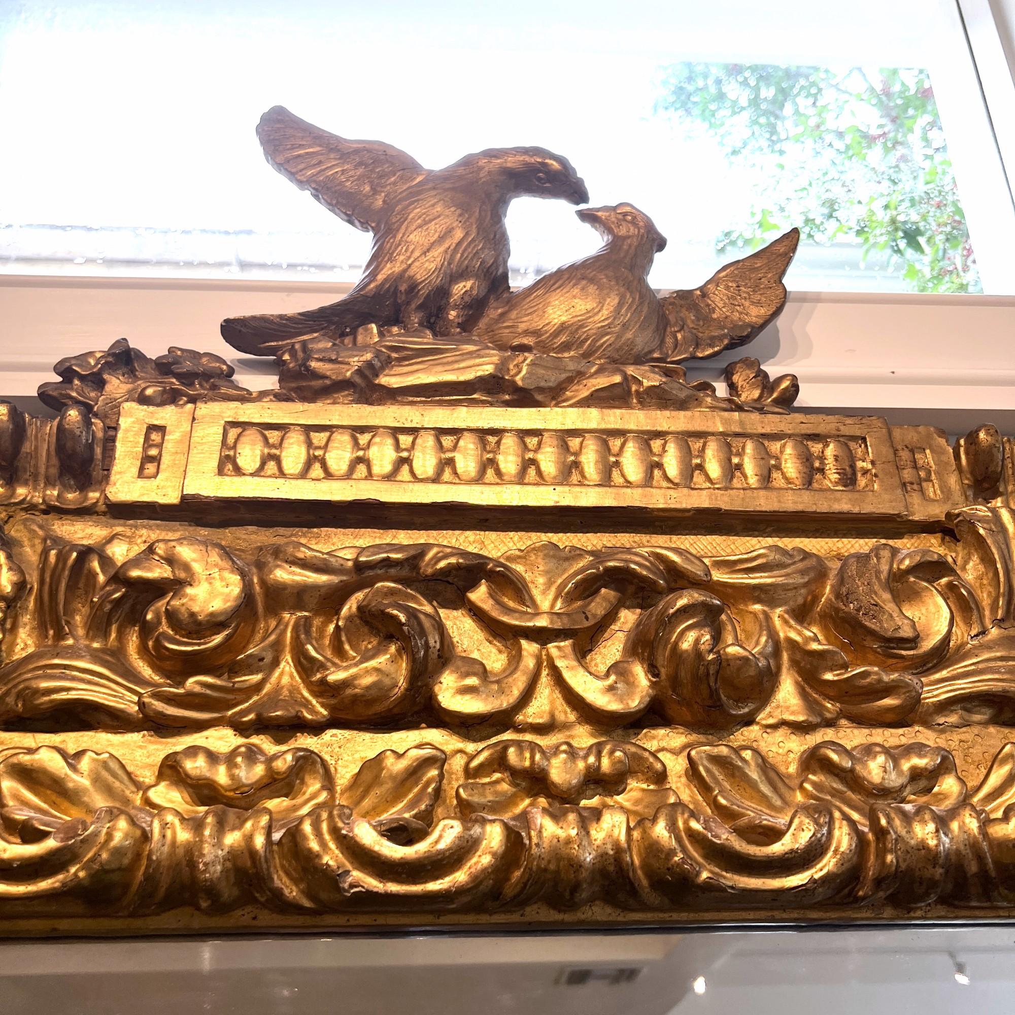 Dorato Specchio dorato Luigi XIV/XV spagnolo del XVIII secolo, raro e antico in vendita