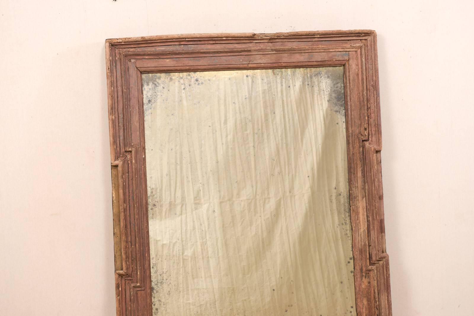 rectangular wooden mirror