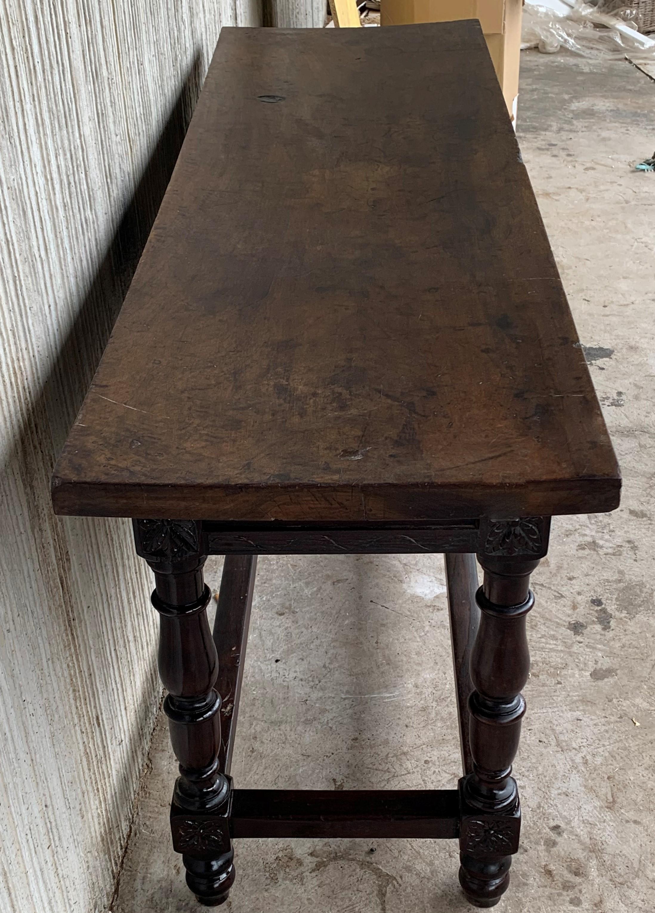 18th Century Spanish Refectory Table or Farm Table with Drawers 4