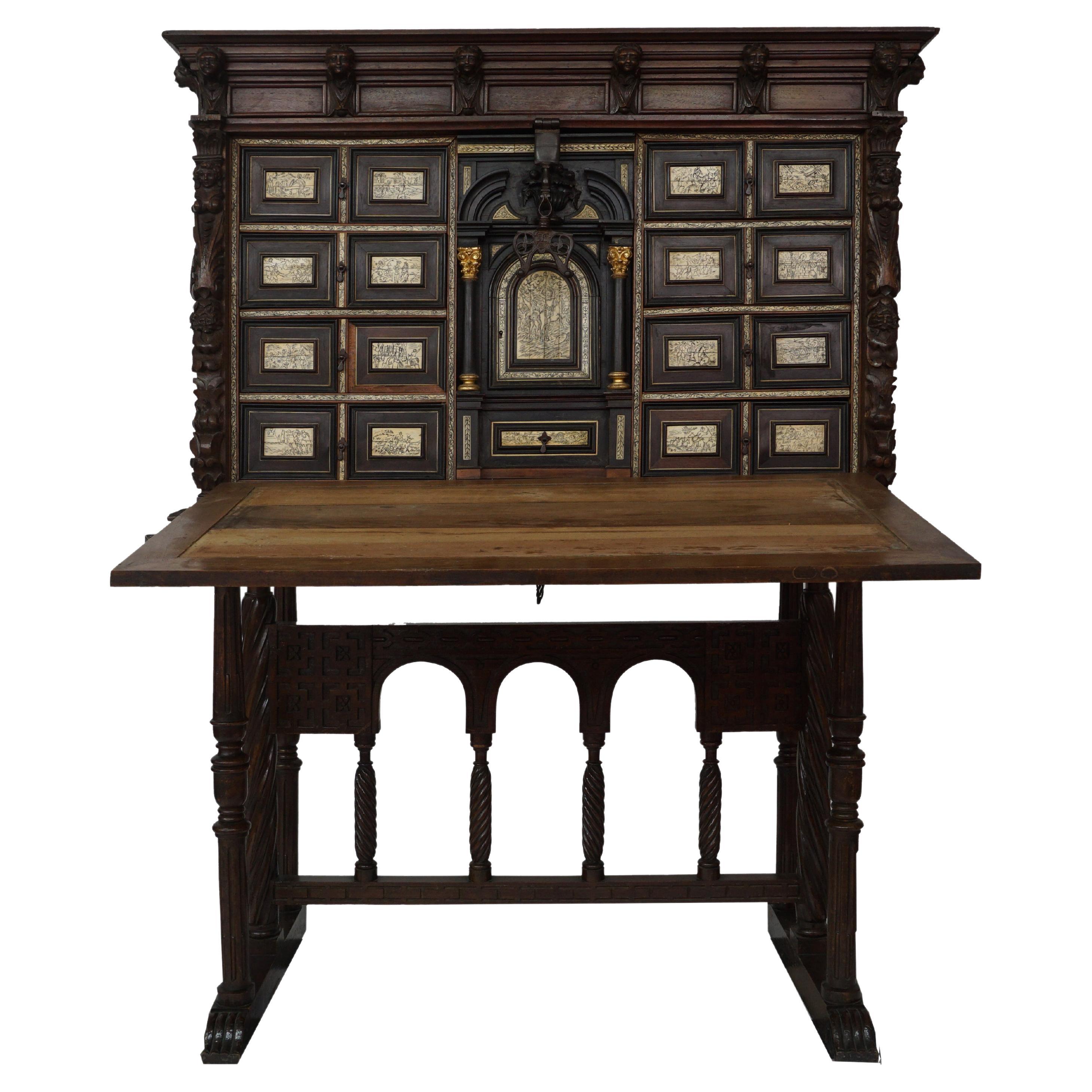 18th Century Spanish Renaissance Style Vargueno For Sale