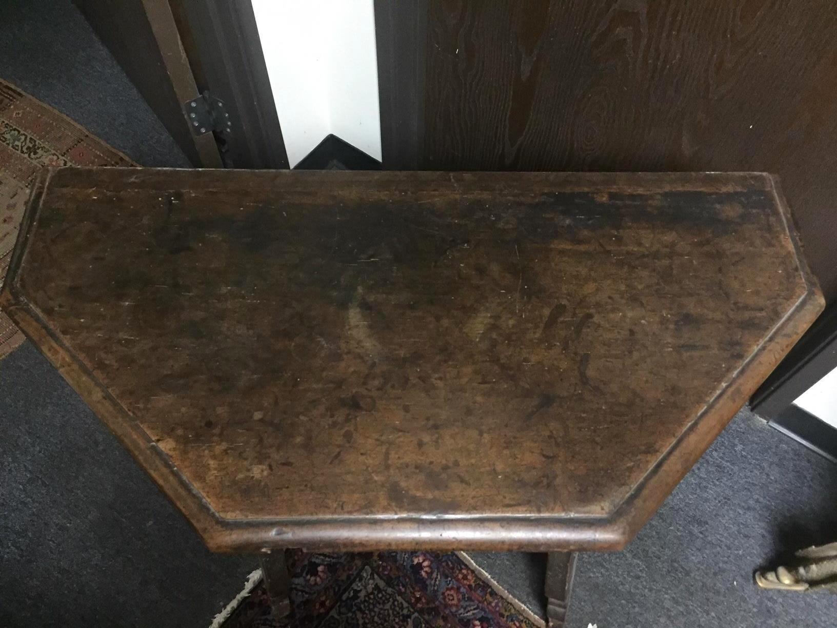 18th Century and Earlier 18th Century Spanish Renaissance Style Walnut Side Table