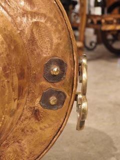 Bol à brasero en cuivre et laiton repoussé espagnol du 18e siècle