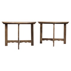 18th Century Spanish Rustic Antique Demi-Lune Console Tables 18th Century Spanish Rustic Antique Demi-Lune Console Tables