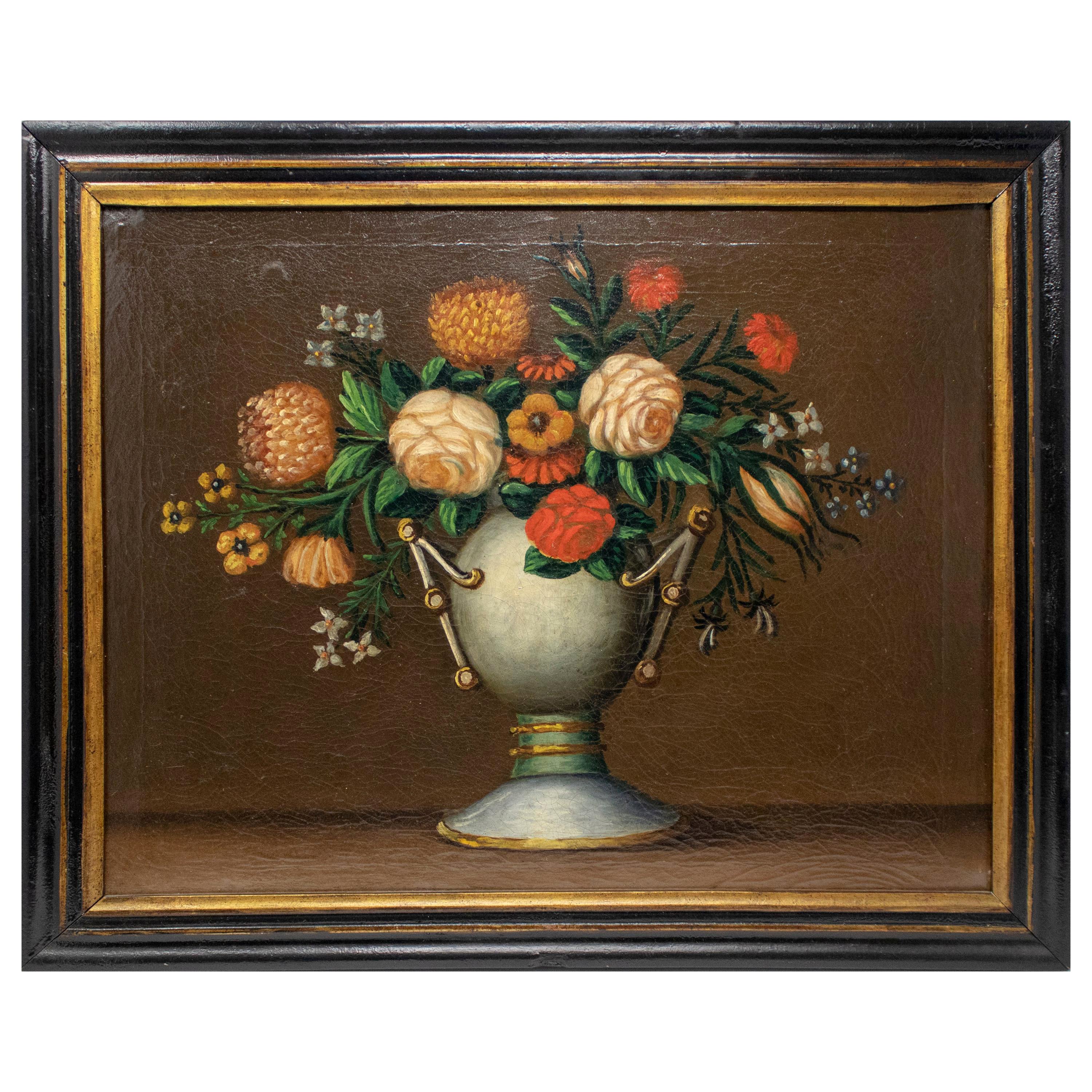 Nature morte à la fleur de l'école espagnole du XVIIIe siècle Huile sur toile