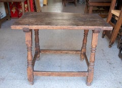 18th Century Spanish Side Table with Round Turned Legs