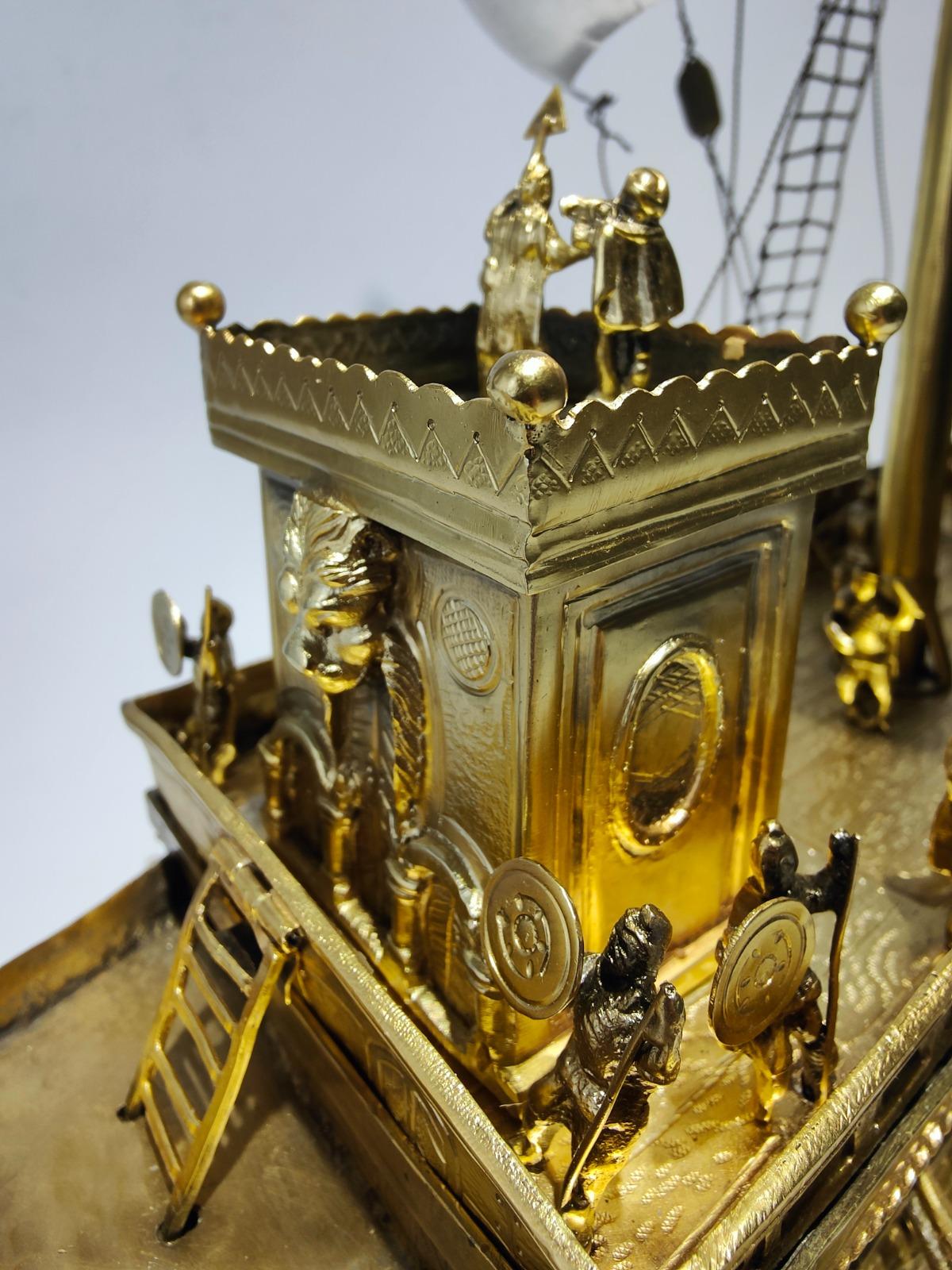 Spanisches silbernes römisches Bireme-Automatikschiff „ Nef“ aus dem 18. Jahrhundert 2