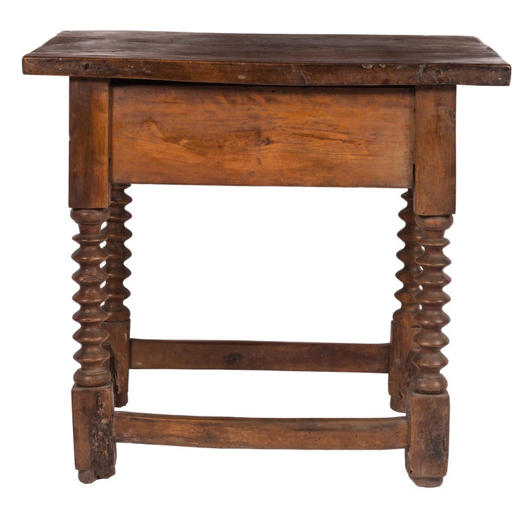 18th Century Spanish Small Shoemaker's / Side Table with Spool Turned ...