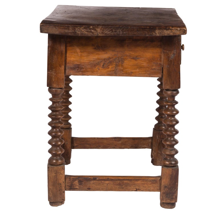 18th Century Spanish Small Shoemaker's / Side Table with Spool Turned ...