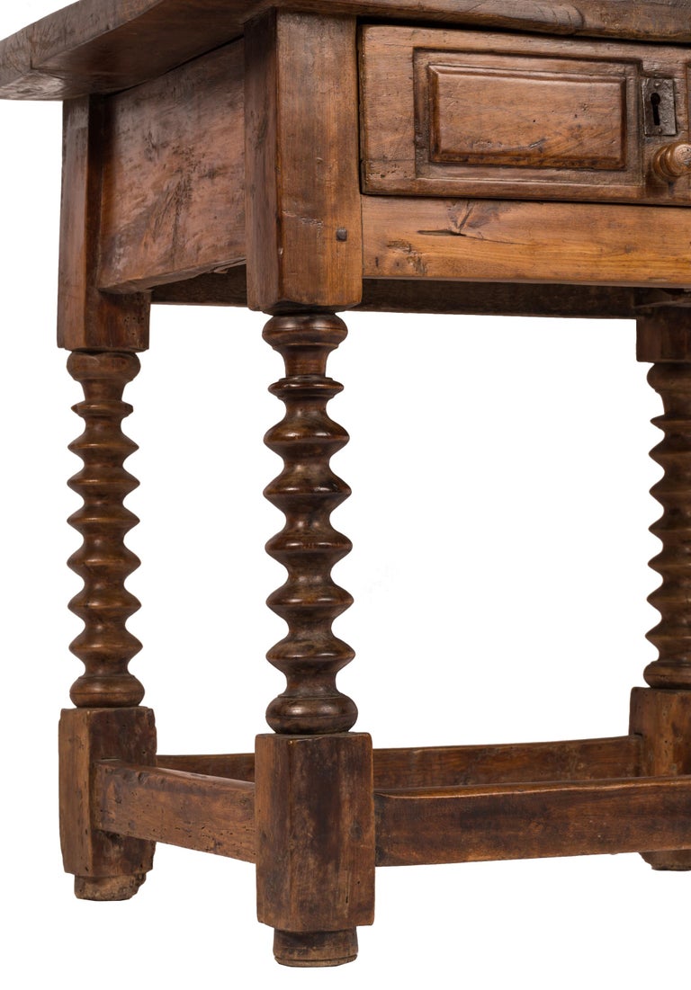 18th Century Spanish Small Shoemaker's / Side Table with Spool Turned ...