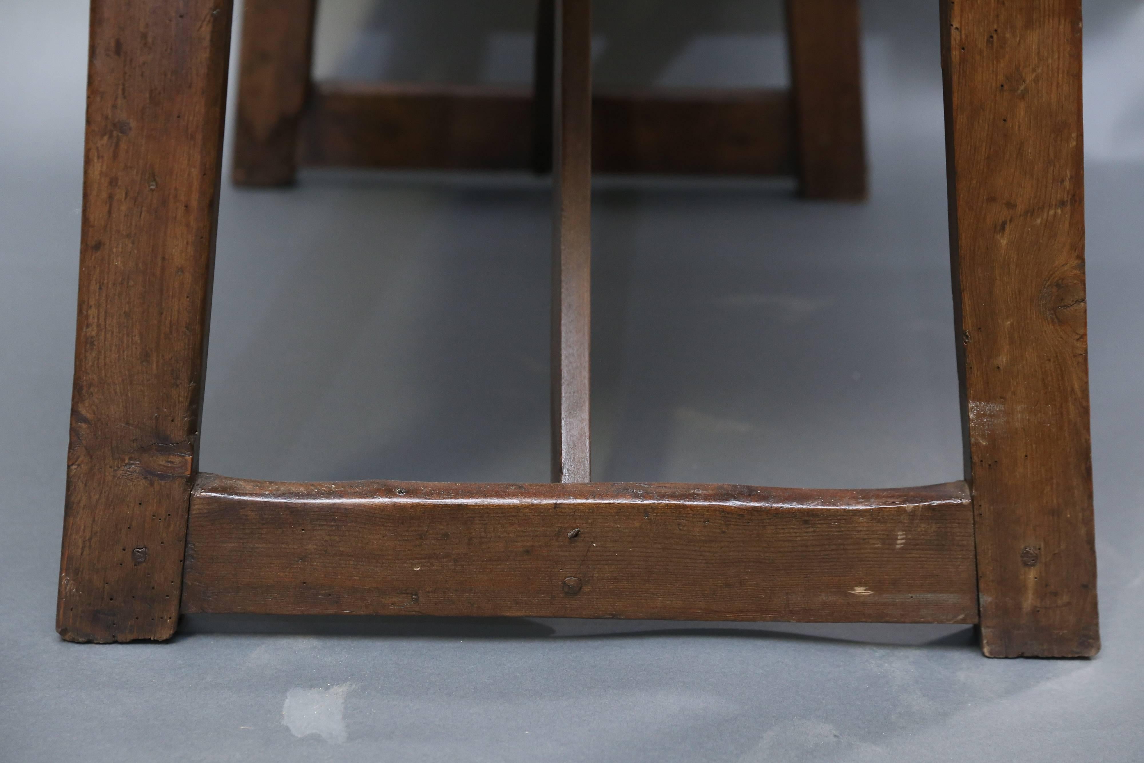 18th Century Spanish St. Anthony Table with Wooden Trestle 2