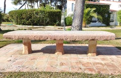 18th Century Spanish Stone Top and Marble Base Garden Table