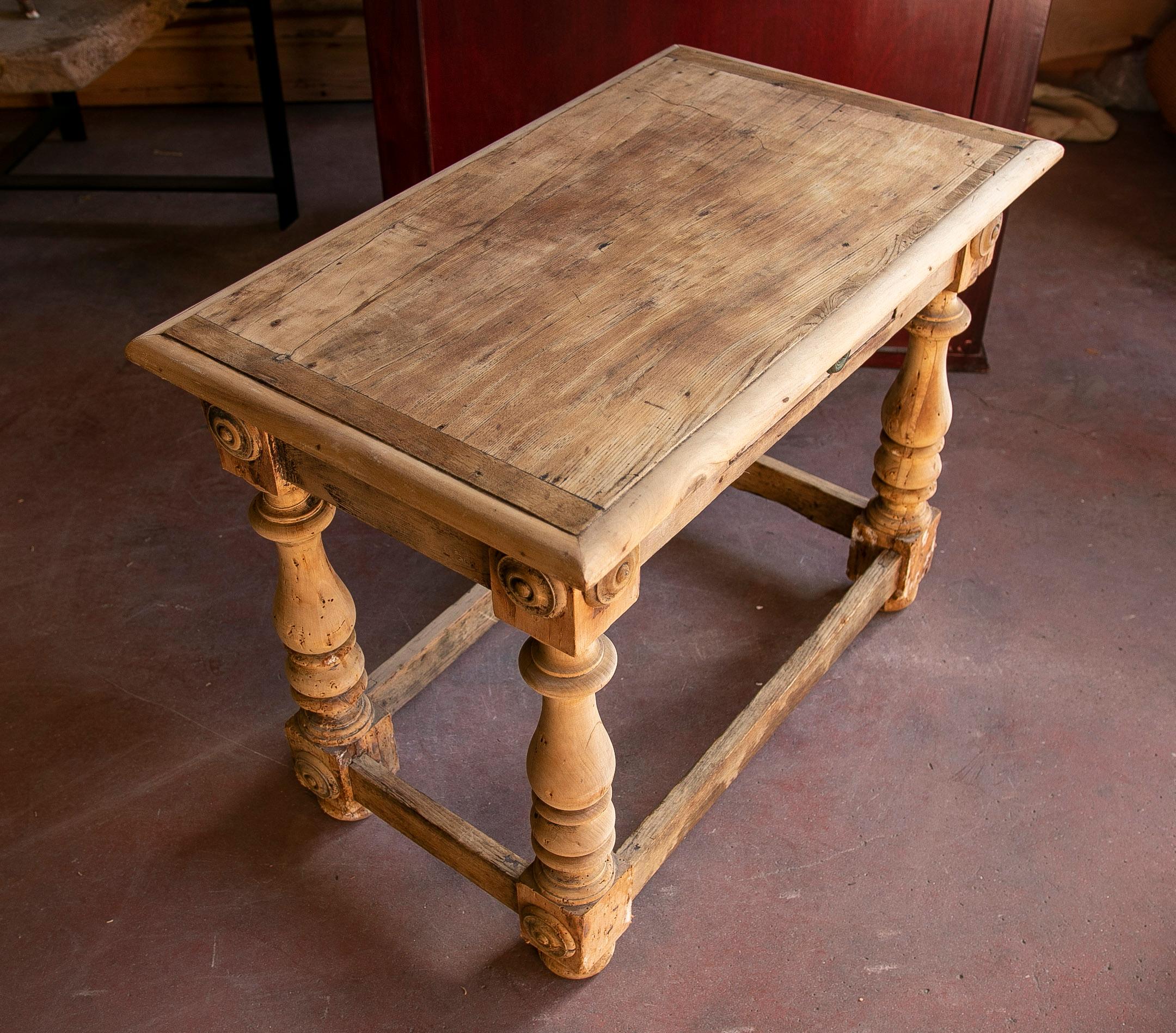 18th Century Spanish Table in the Colour of the Original  Wood with Drawer For Sale 5