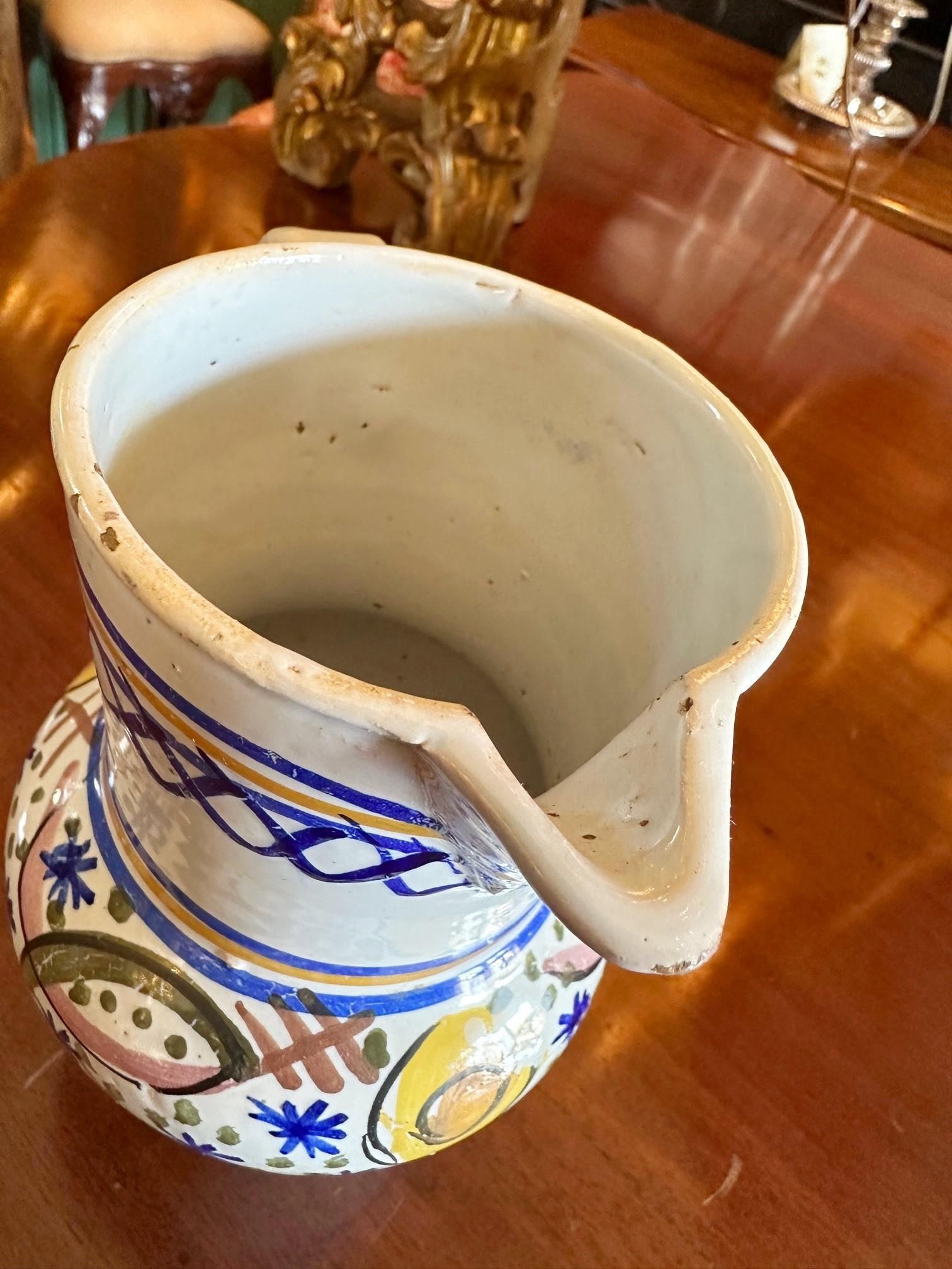 18th Century Spanish Talavera De La Reina Pitcher Jar Bucaro Botijo Antiques LA 10