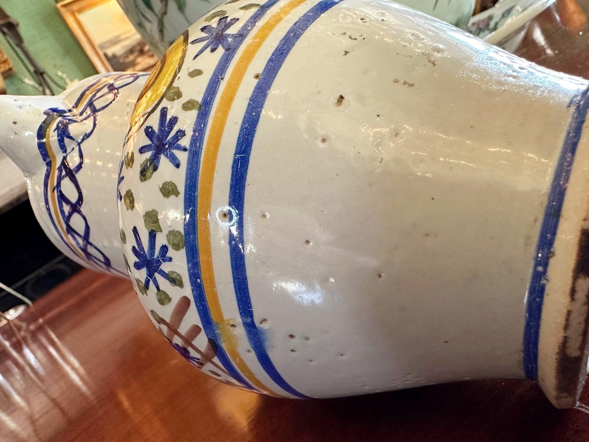 Brocca spagnola Talavera De La Reina del XVIII secolo Bucaro Botijo Antiques LA in vendita 9