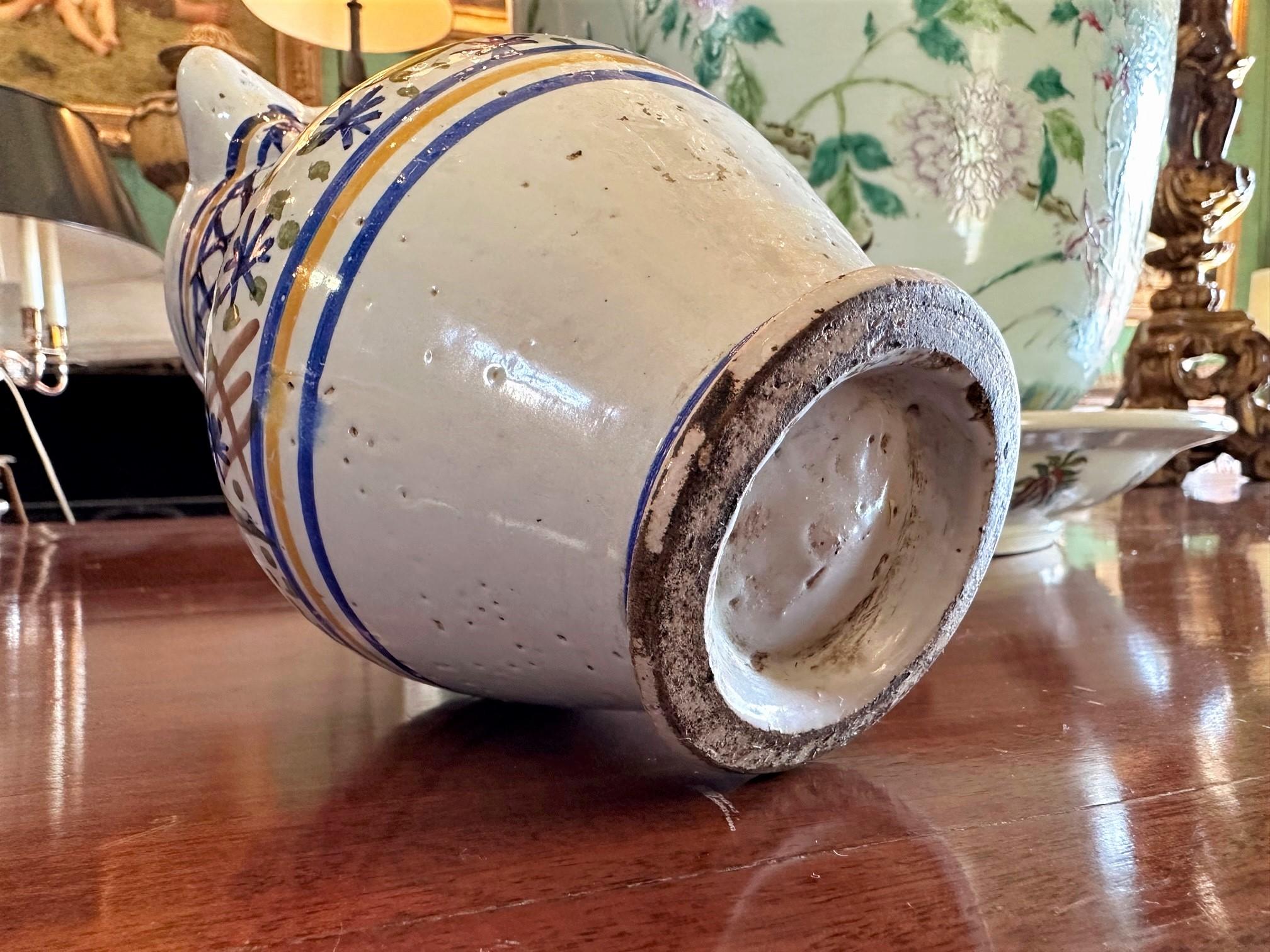 18th Century Spanish Talavera De La Reina Pitcher Jar Bucaro Botijo Antiques LA 12