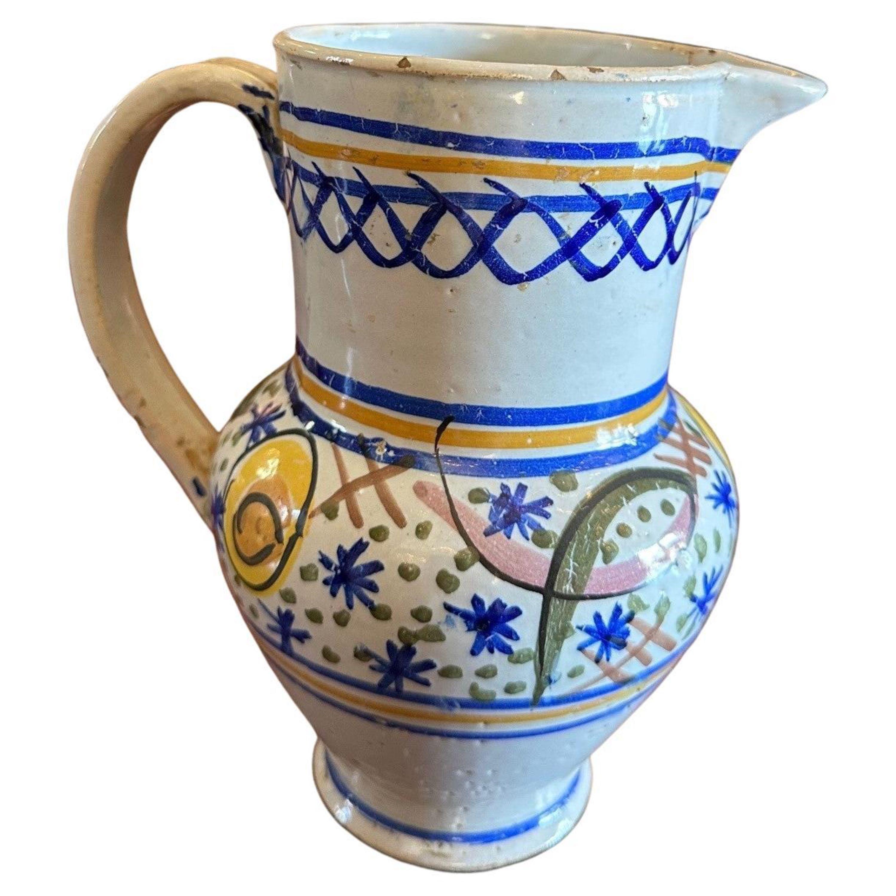 18th Century Spanish Talavera De La Reina Pitcher Jar Bucaro Botijo Antiques LA 14