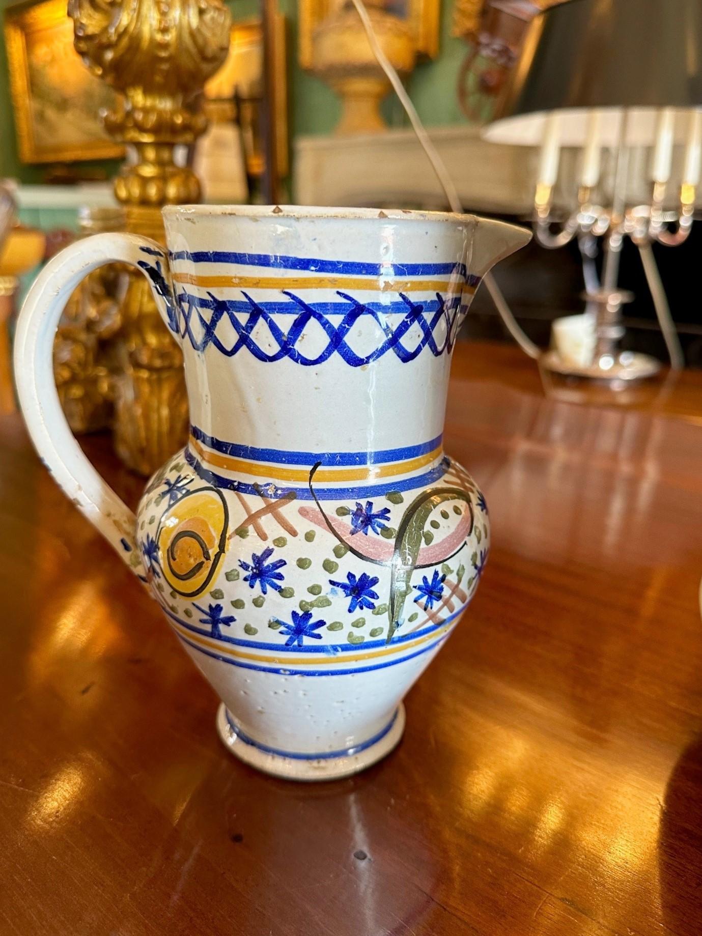 18th Century Spanish Talavera De La Reina Pitcher Jar Bucaro Botijo Antiques LA 3