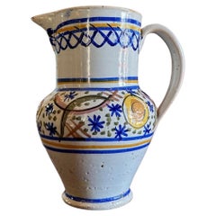 18th Century Spanish Talavera De La Reina Pitcher Jar Bucaro Botijo Antiques LA