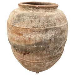 18th Century Spanish Terracotta with Black Design and White Plastering
