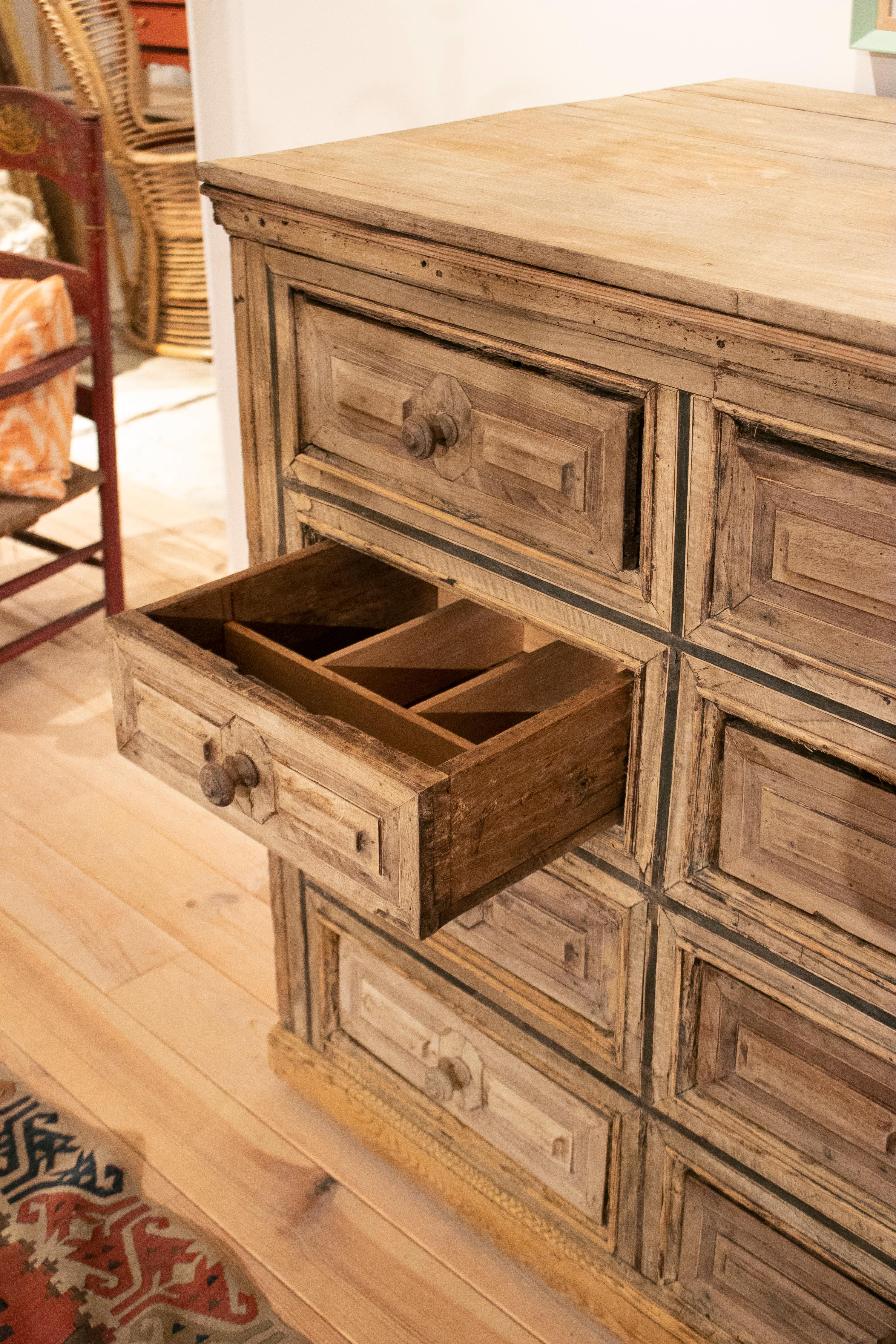 18th Century Spanish Twelve Drawer Panelled Chest 6