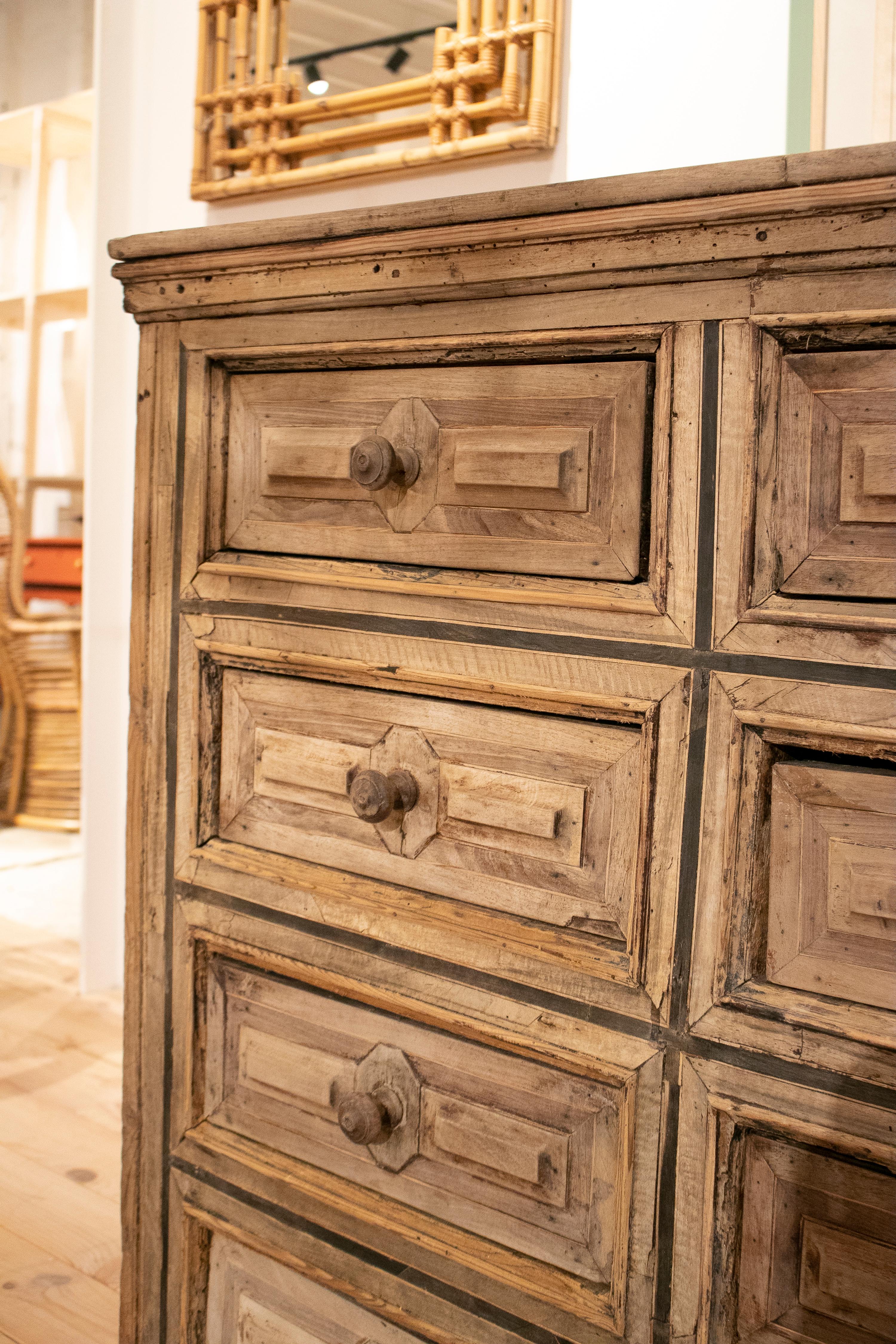 18th Century Spanish Twelve Drawer Panelled Chest 4