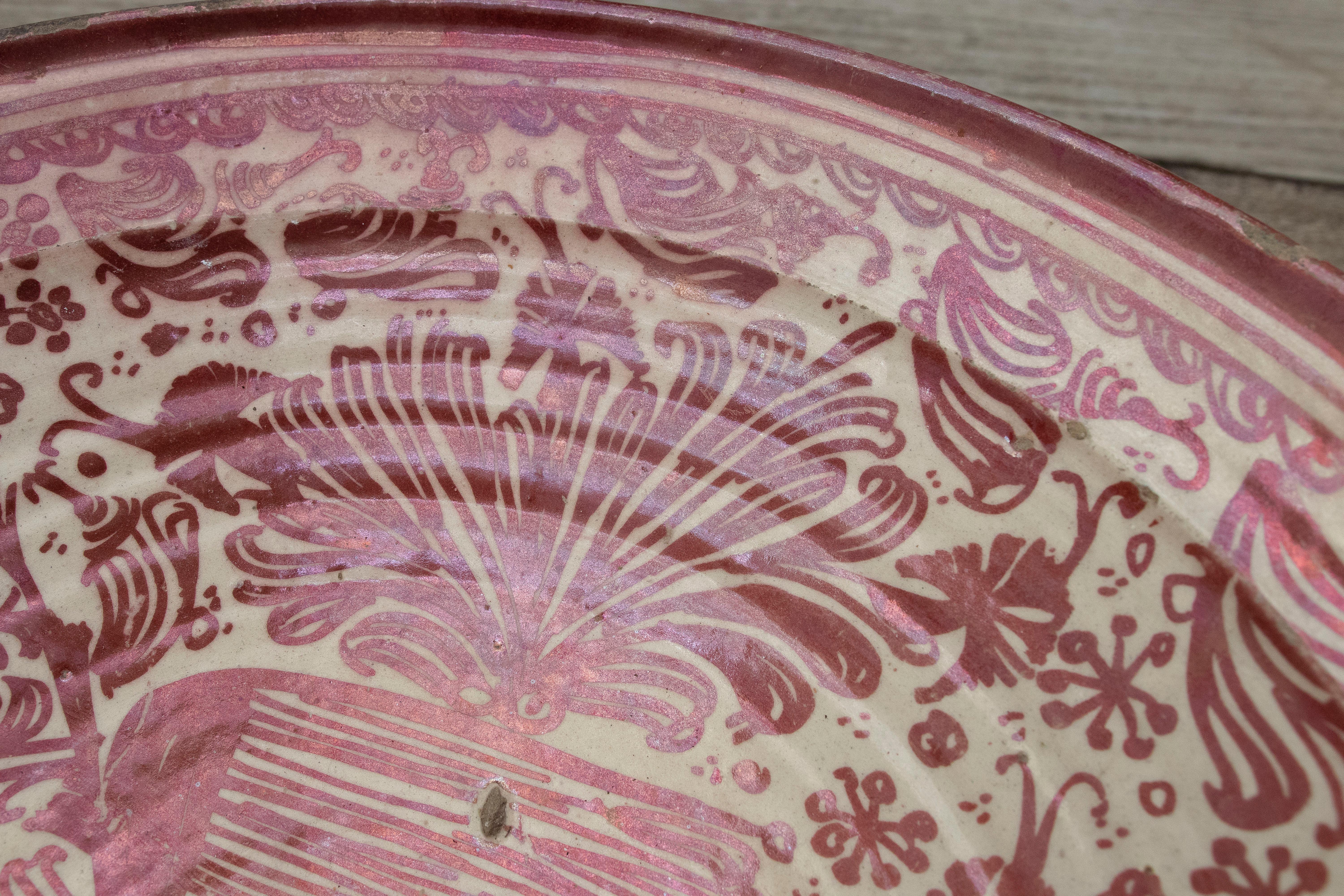 18th Century Spanish Valencian Manises Lusterware Ceramic Plate For Sale 5