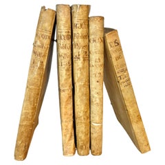 18th Century Spanish Vellum Books - Set of Five