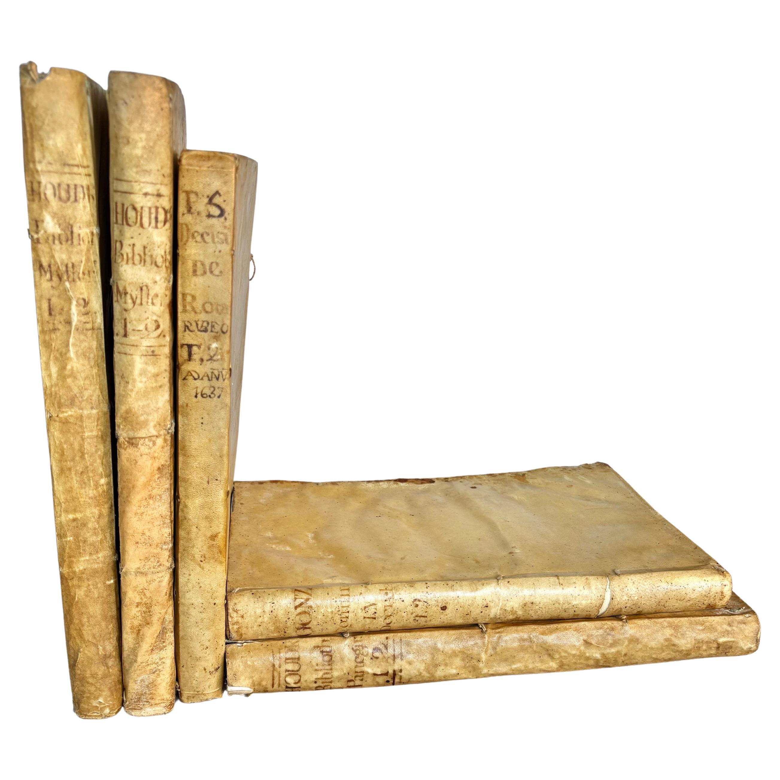 Espagnol Livres en Vellum espagnols du 18ème siècle - Lot de cinq en vente