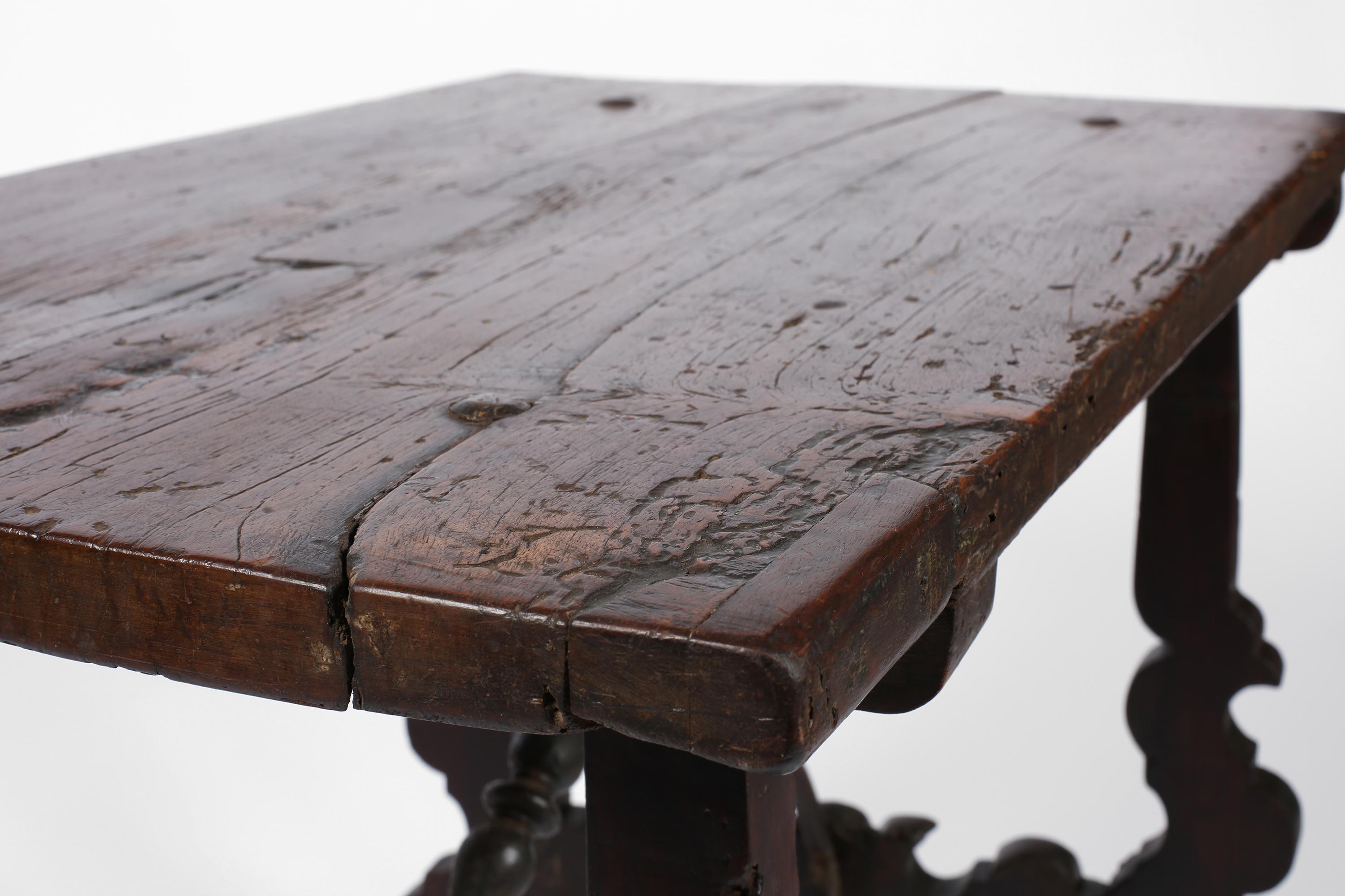 18th Century Spanish Walnut and Iron Side or Console Table c. 1750 For Sale 8