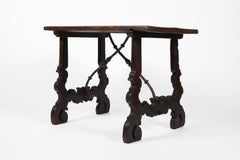 18th Century Spanish Walnut and Iron Side or Console Table c. 1750