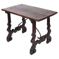 18th Century Spanish Walnut and Iron Side or Console Table c. 1750