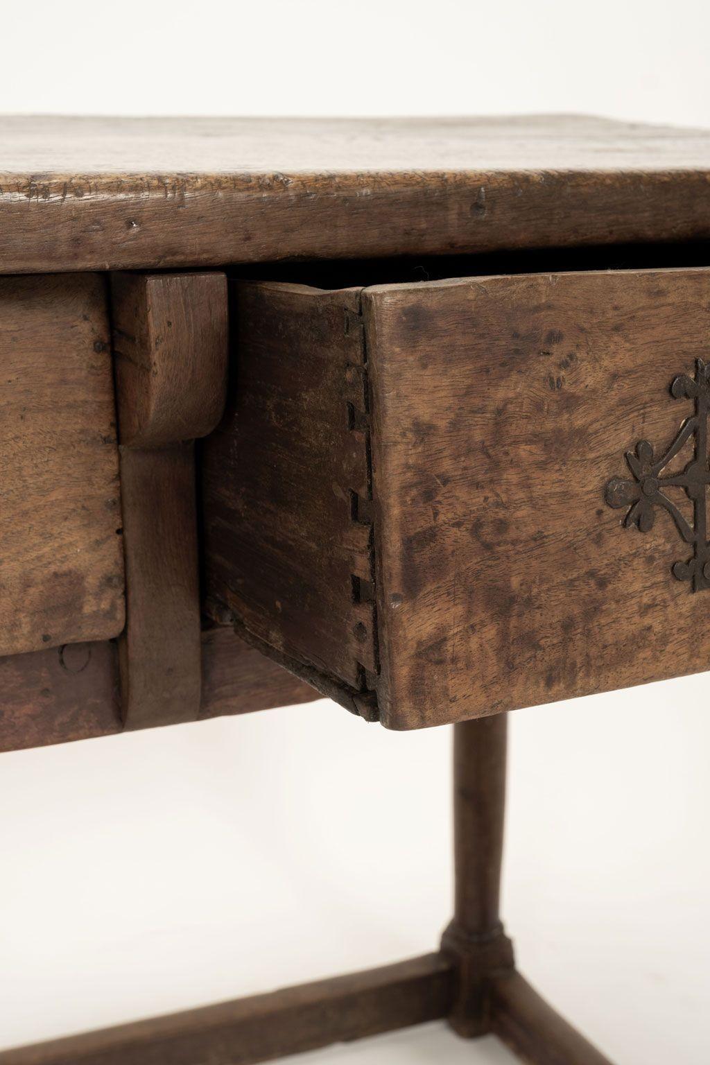 Hand-Carved 18th Century Spanish Walnut Table
