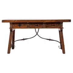 18th Century Spanish Walnut Trestle Table