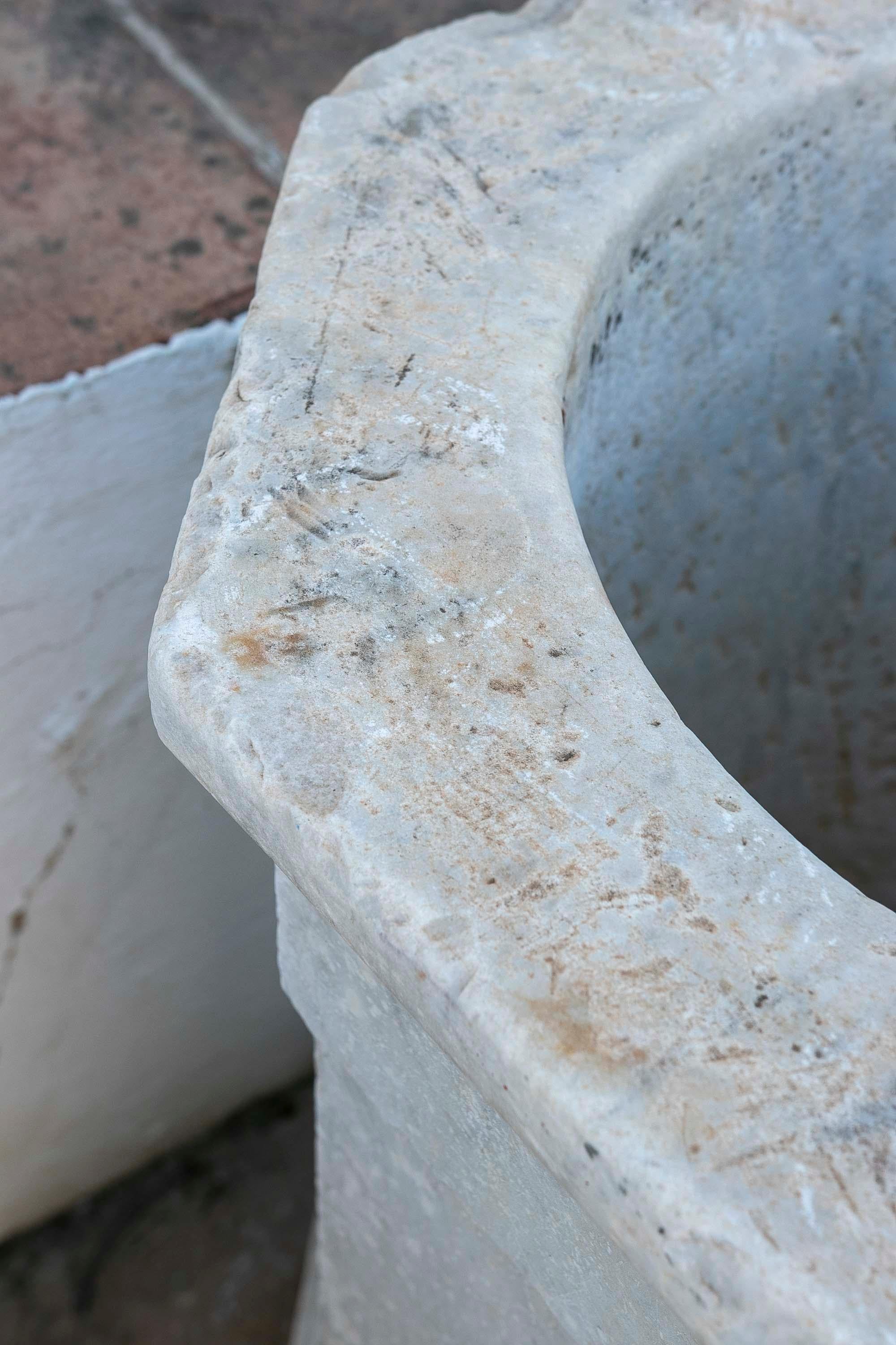18th Century Spanish White Marble Octagonal  Well Spout For Sale 11