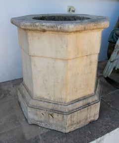 18th Century Spanish White Marble Octagonal  Well Spout