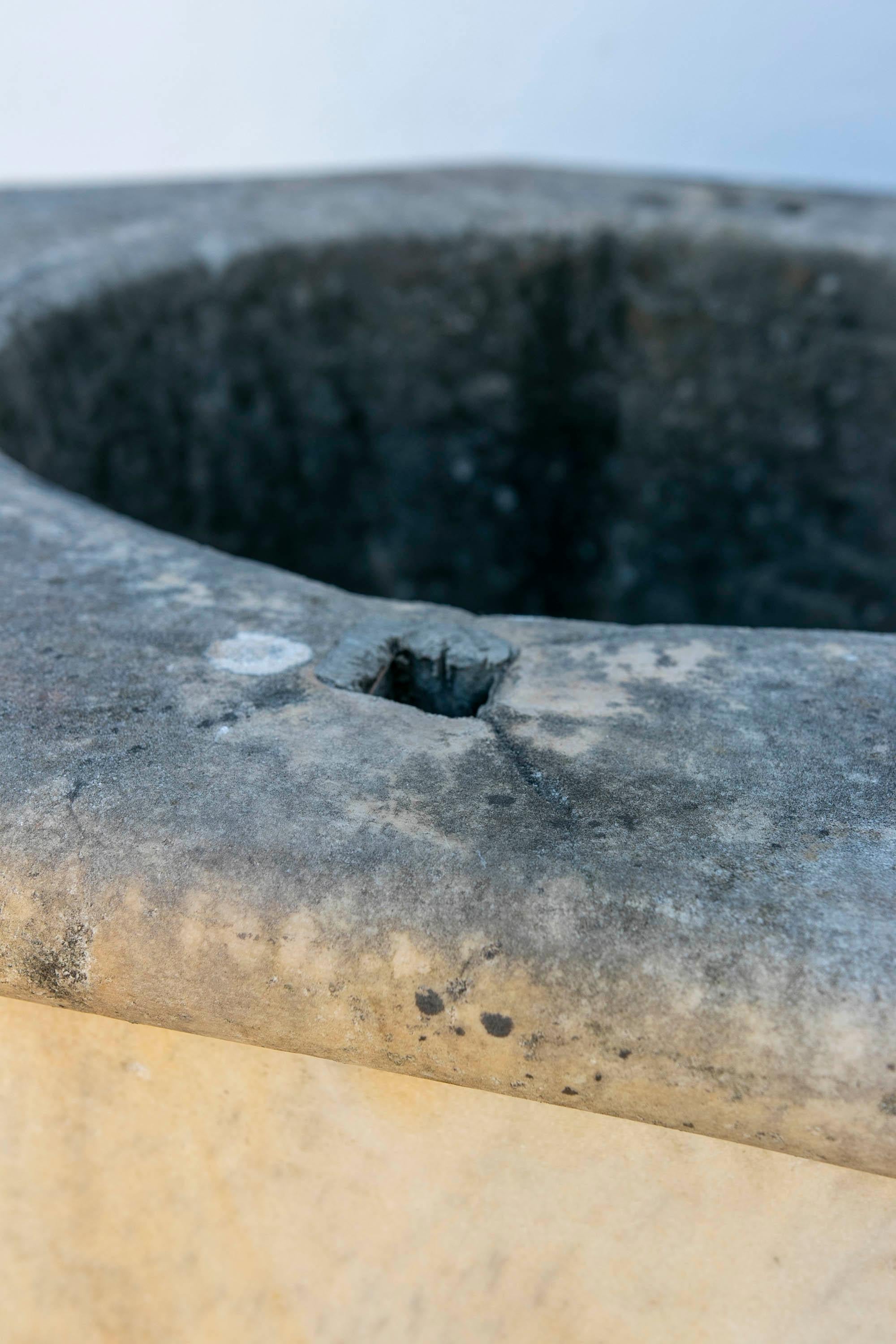18th Century Spanish White Marble Octagonal  Well Spout For Sale 2