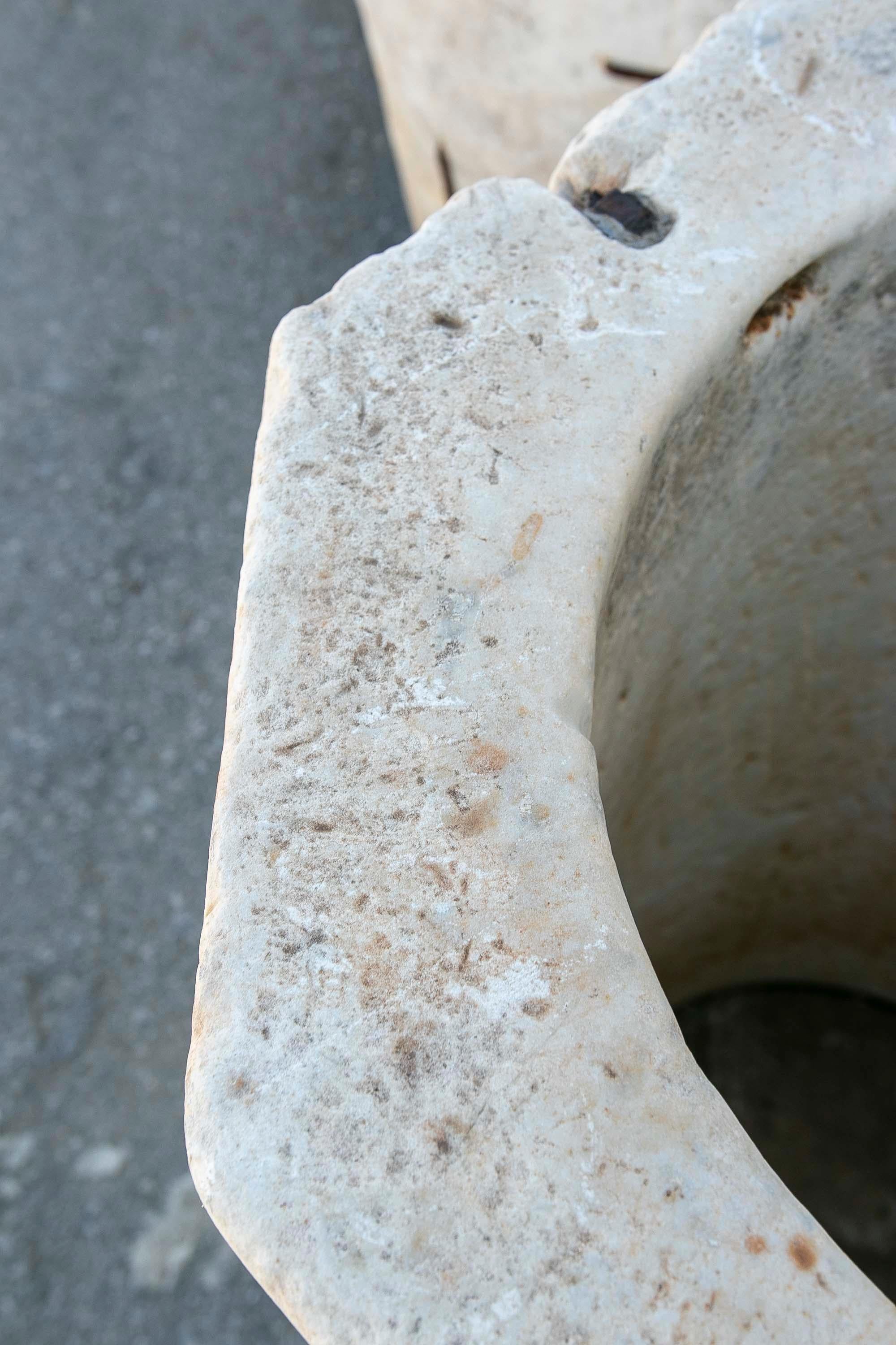 18th Century Spanish White Marble Octagonal  Well Spout For Sale 6