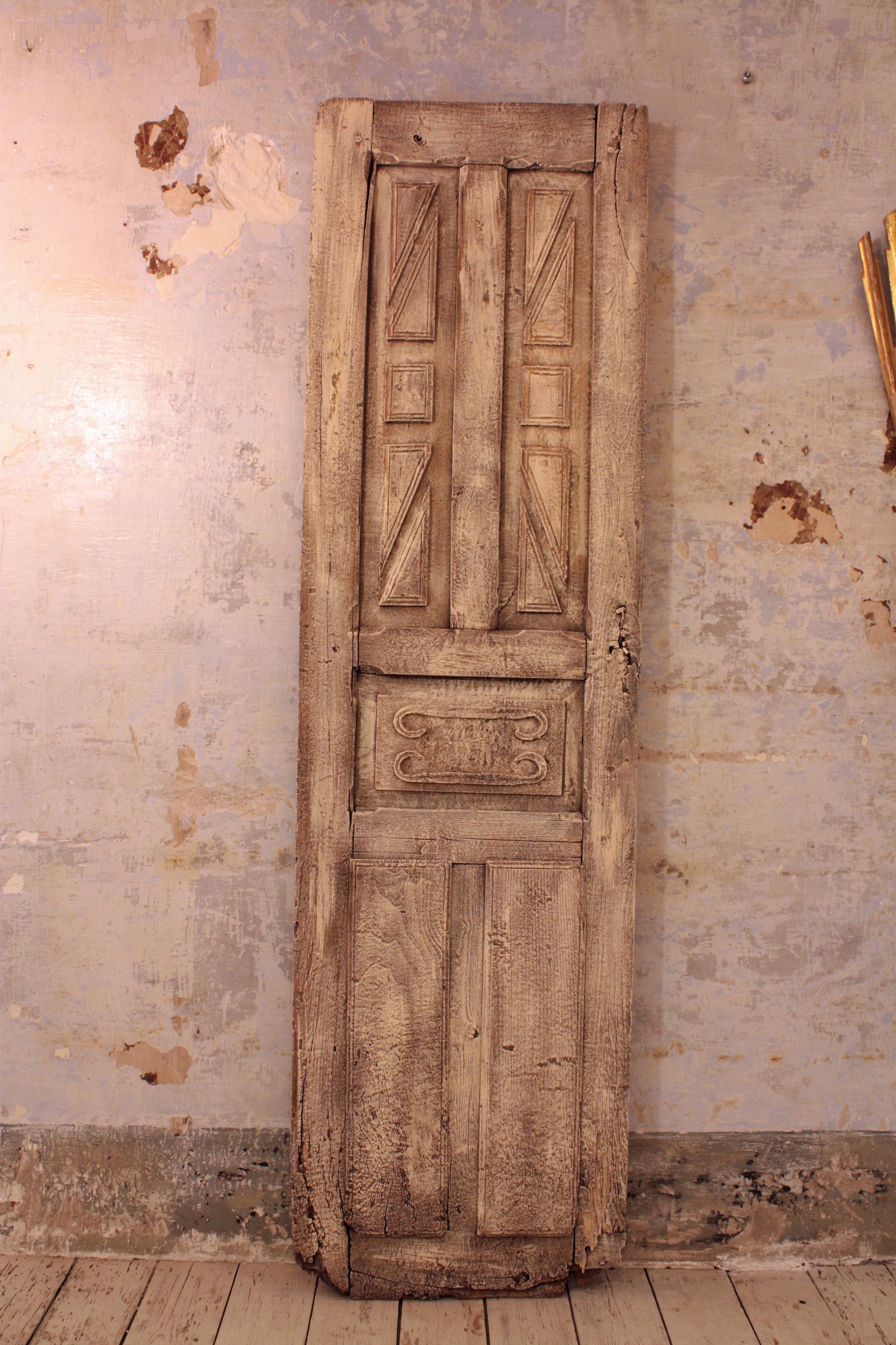 Hand-Carved 18th Century Spanish Wood Carved Patinated Rustic Door