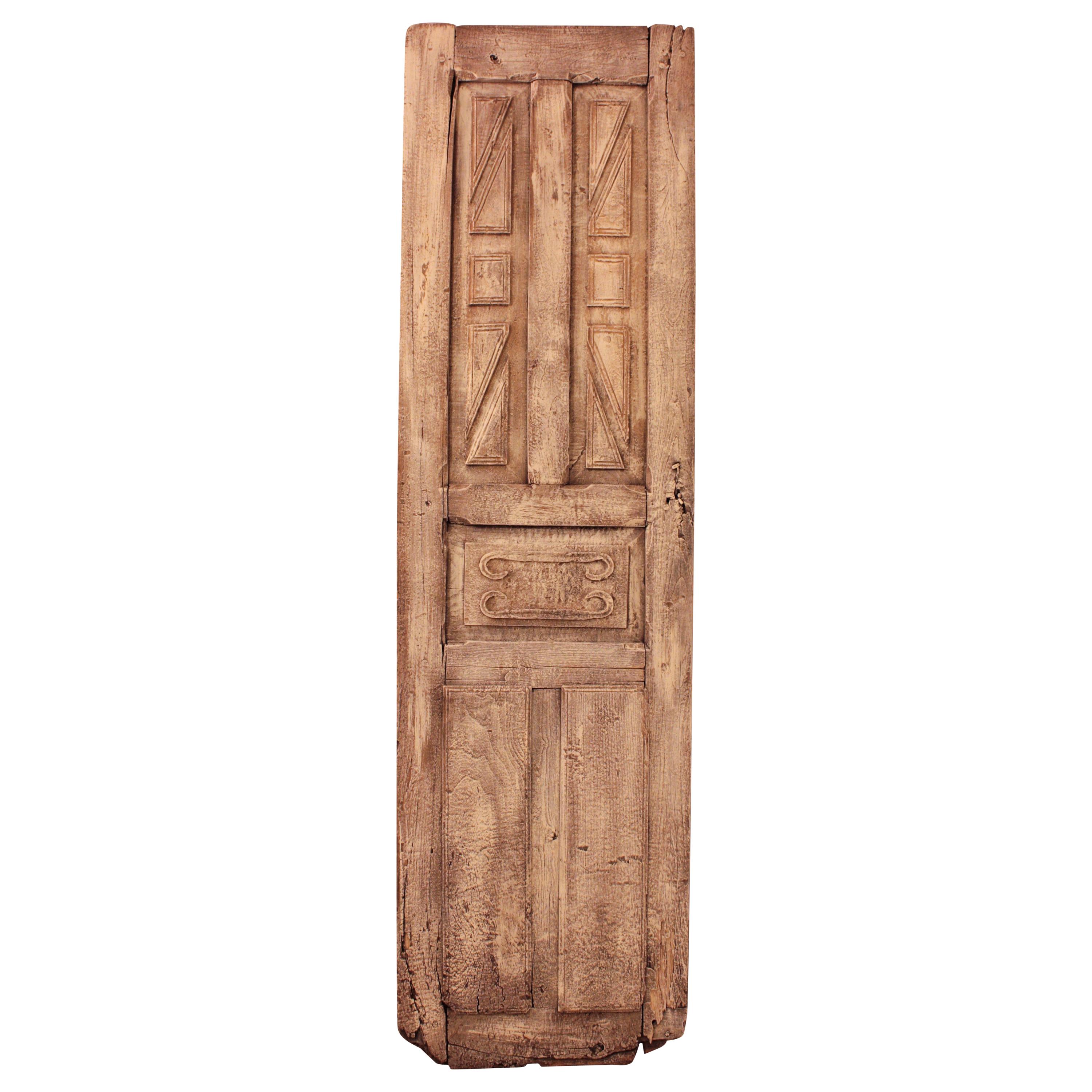 18th Century Spanish Wood Carved Patinated Rustic Door