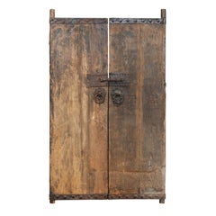 18th Century Spanish Wood Doors with Original Iron Accents and Hardware