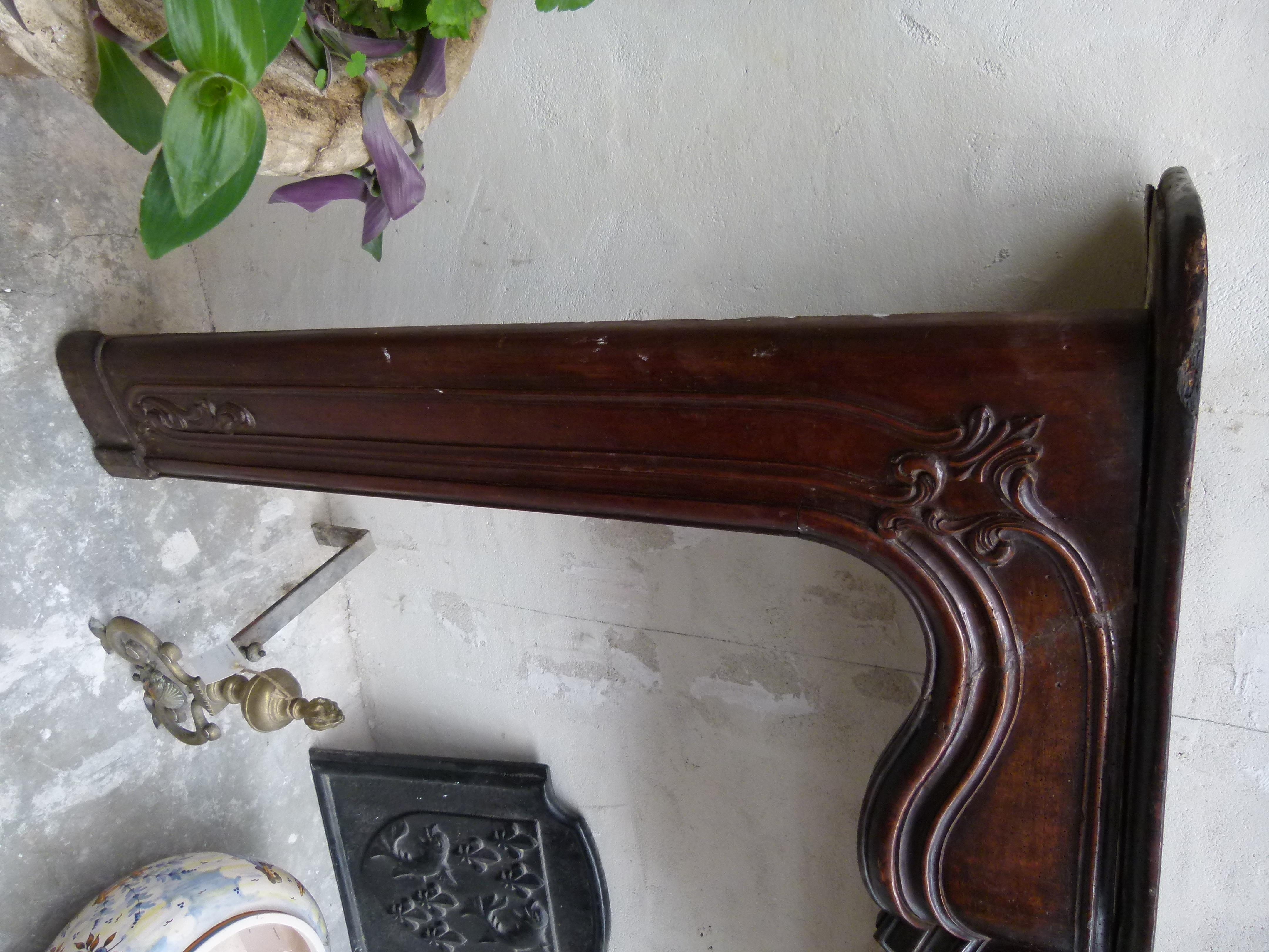 Louis XVI Style Wooden Carved Fireplace Mantel For Sale 6