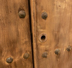 18th Century Spanish Wooden Door with Bronze Nail Decoration