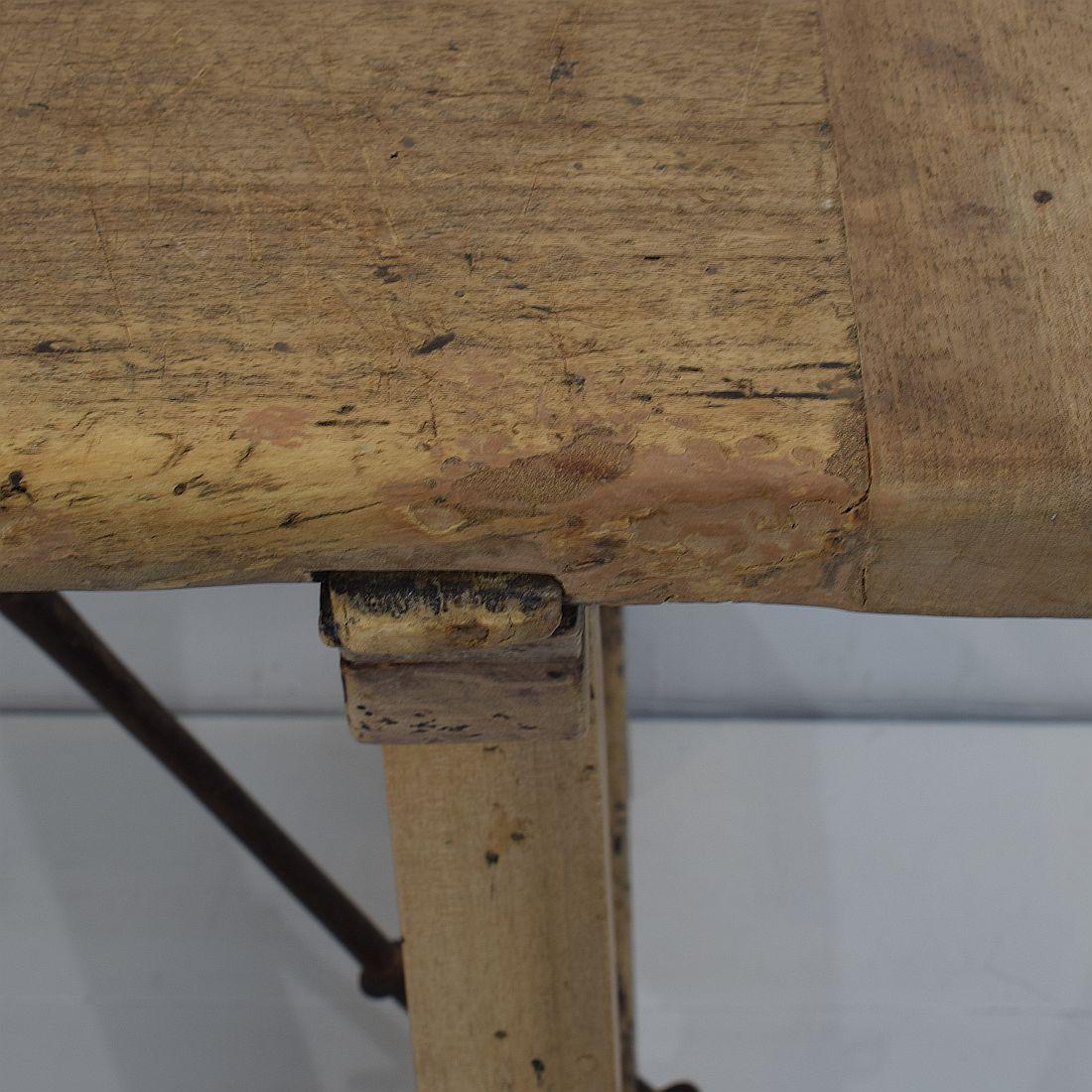 18th Century Spanish Wooden Folding Table/ Writing Desk 10