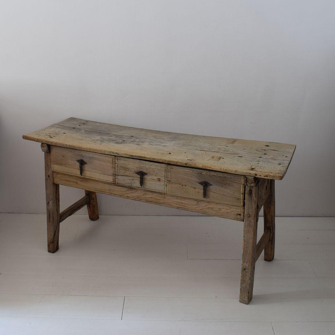 Rustic 18th Century Spanish Wooden Side Table