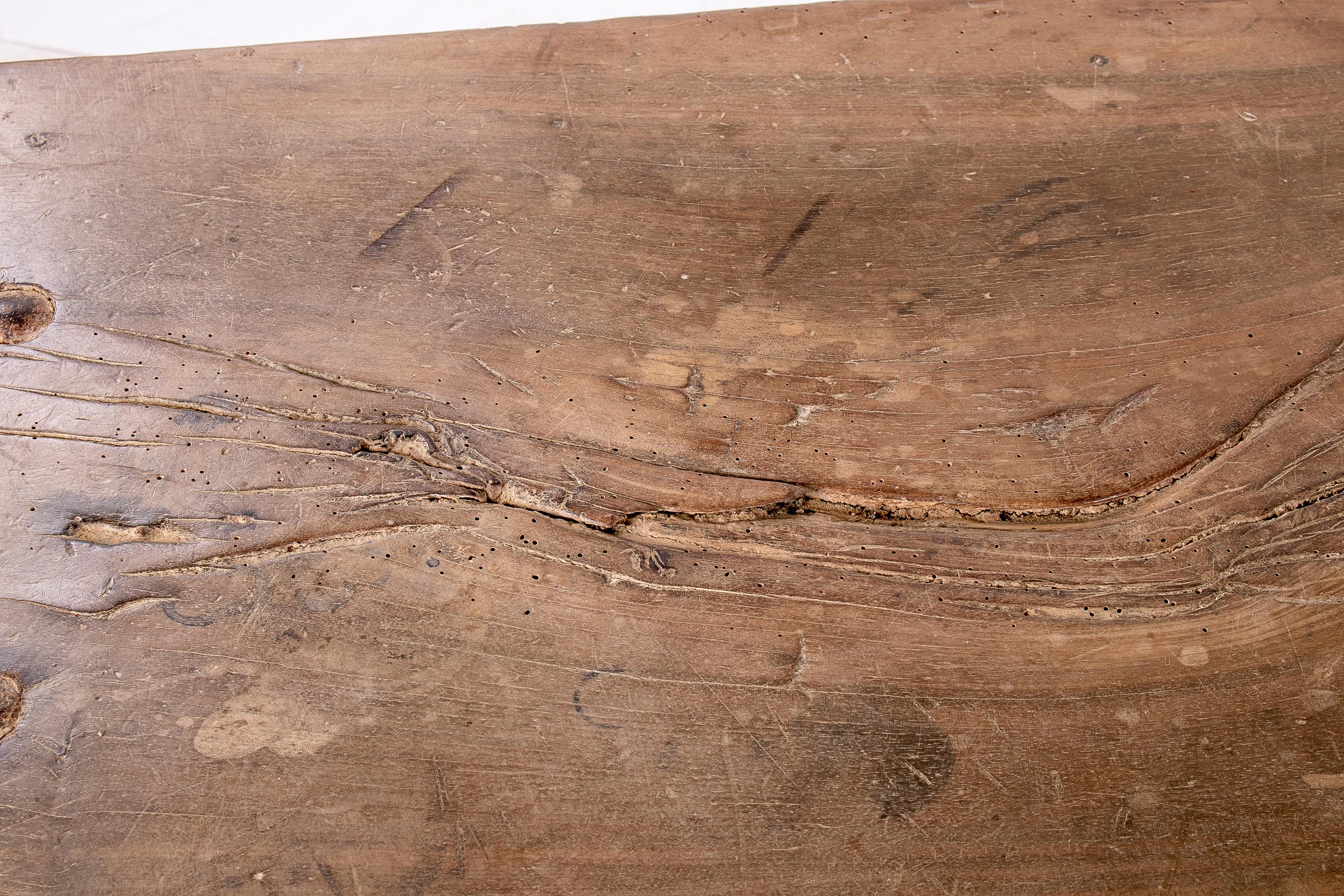 18th Century Spanish Wooden Table w/ Lyre legs 3