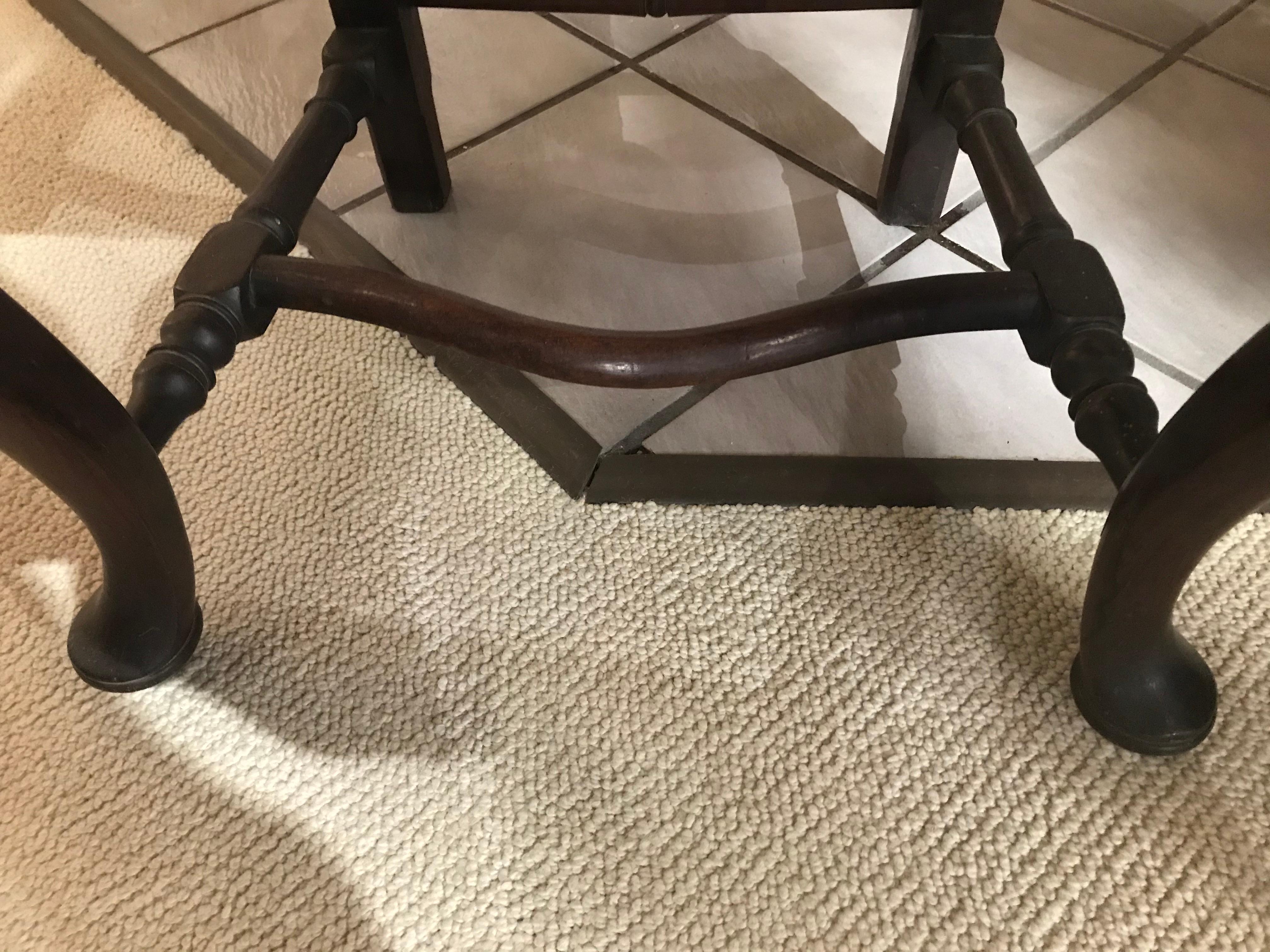 Leather 18th Century Spanish XVIII Style Chair For Sale