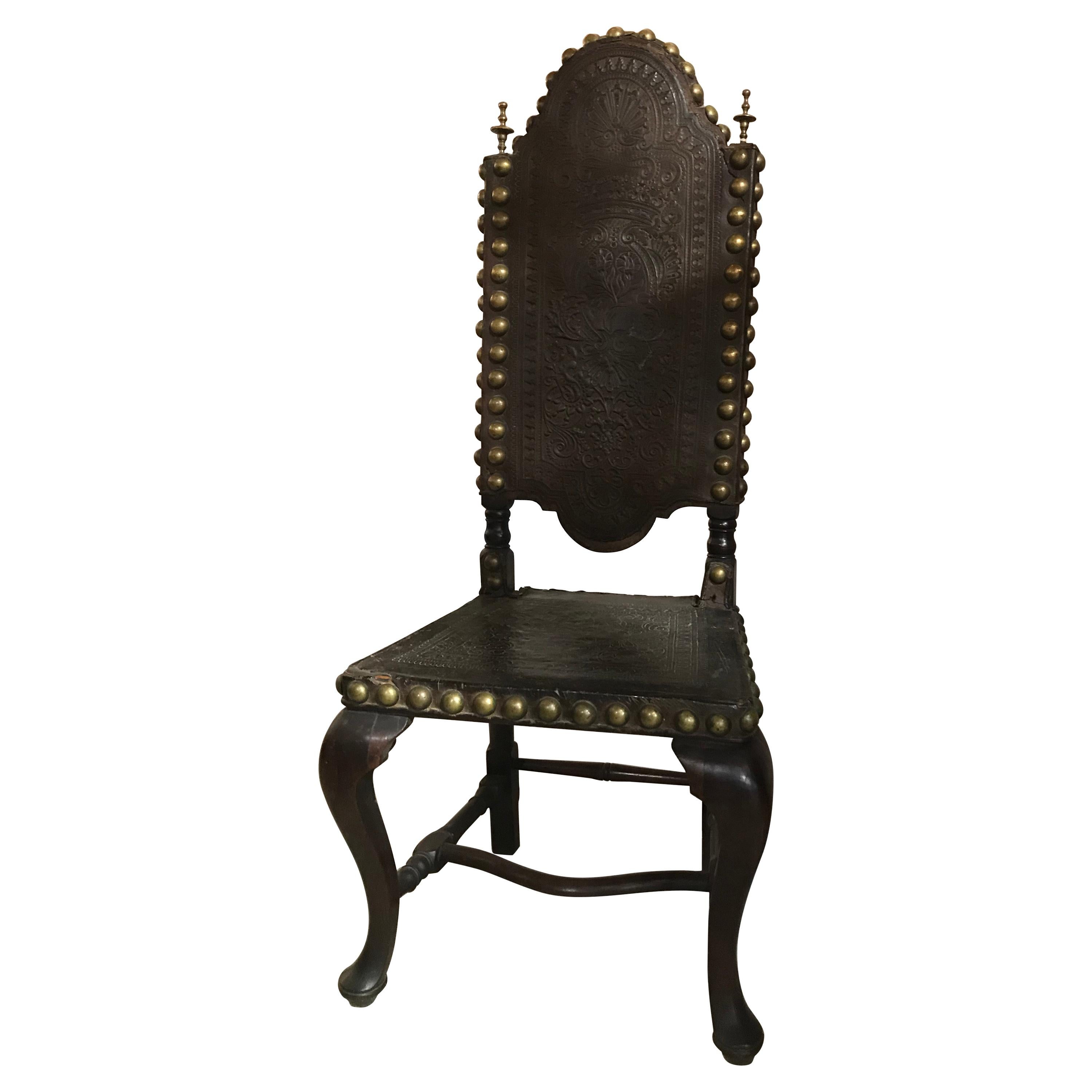 Chaise espagnole de style XVIIIe siècle du XVIIIe siècle