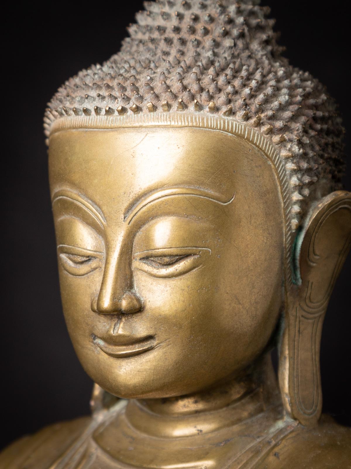 Sondere antike burmesische Buddha-Statue aus Bronze aus Burma aus dem 18. Jahrhundert im Angebot 5