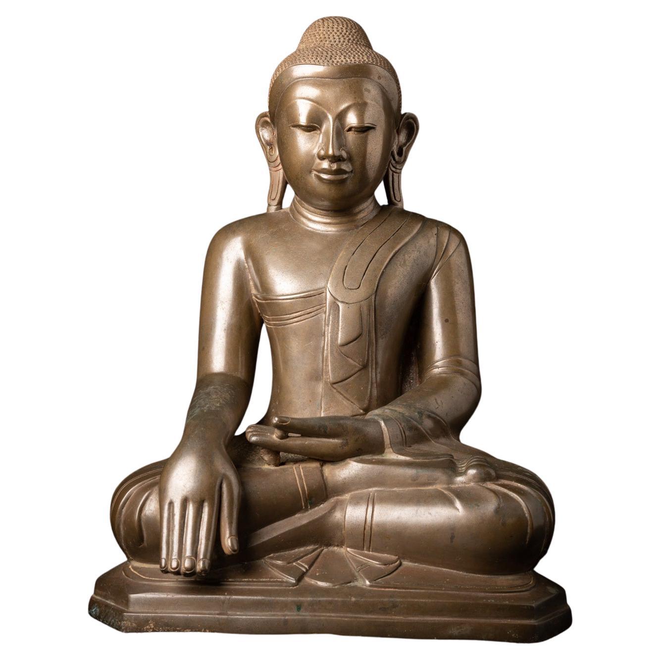 statue de Bouddha birman en bronze ancien spéciale du 18e siècle de Birmanie