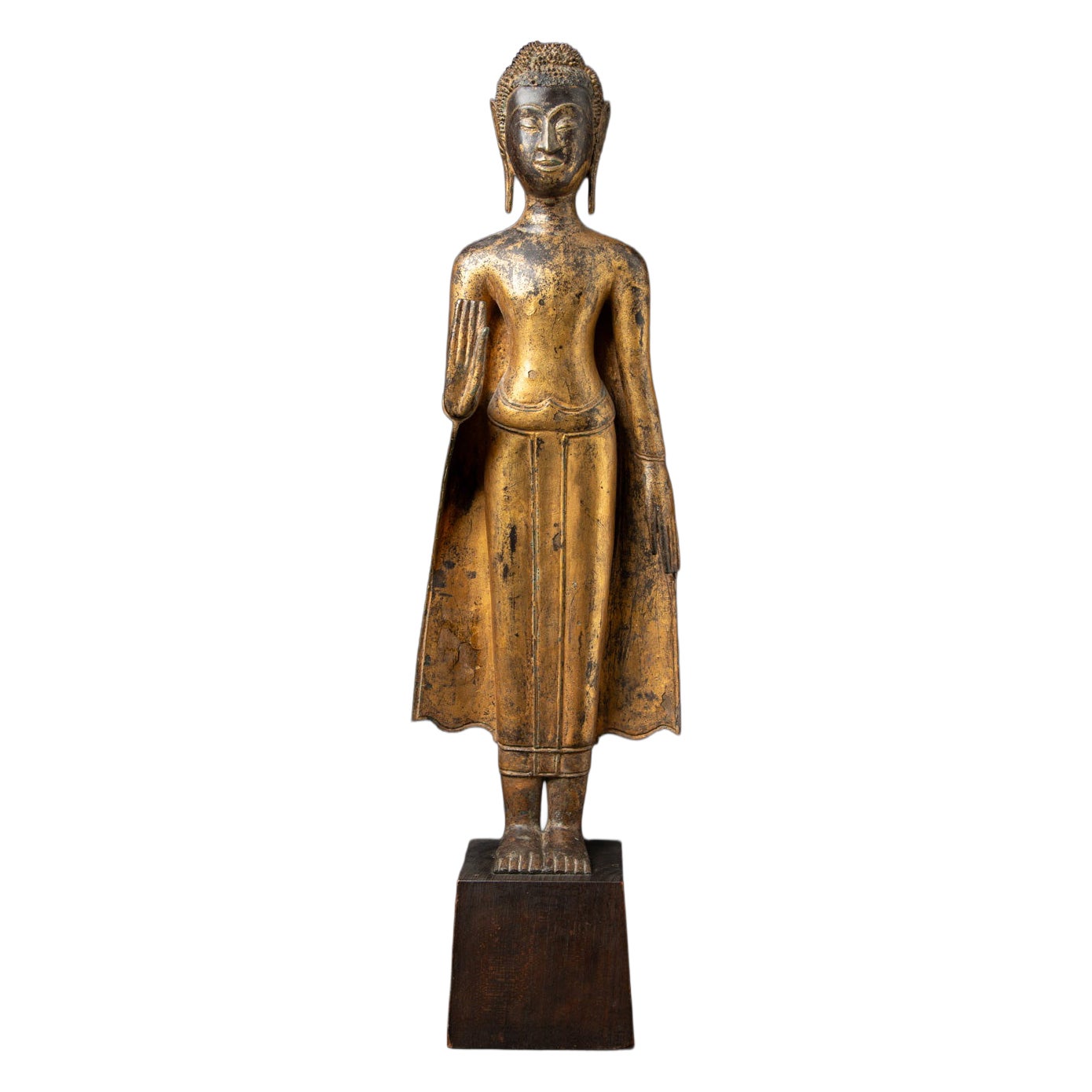 18e siècle Bouddha thaïlandais en bronze ancien spécial d'Ayutthaya de Thaïlande en vente